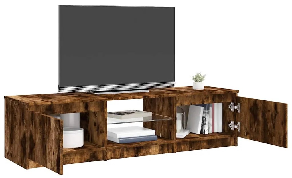 vidaXL Έπιπλο Τηλεόρασης με LED Καπνιστή Δρυς 140x40x36 εκ.