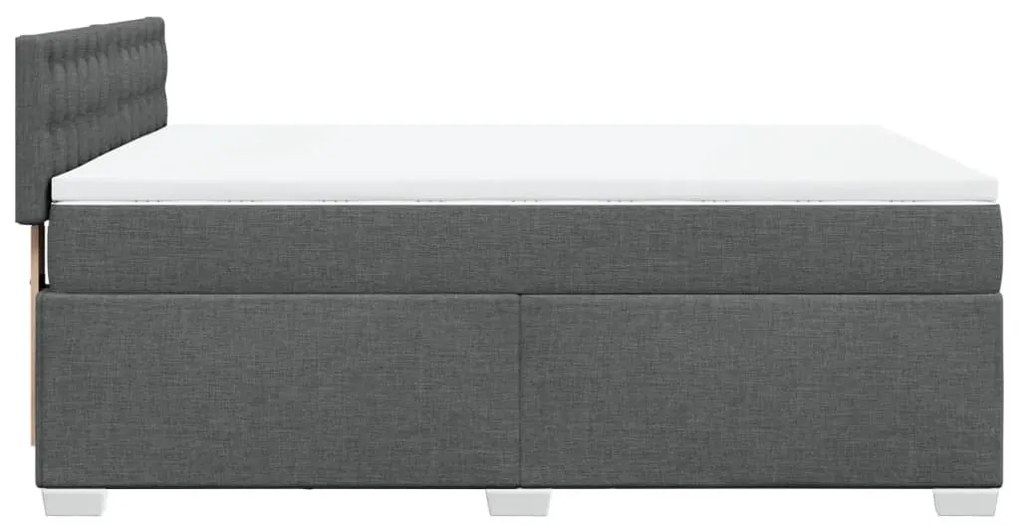 ΚΡΕΒΑΤΙ BOXSPRING ΜΕ ΣΤΡΩΜΑ ΣΚΟΥΡΟ ΓΚΡΙ 140X200 ΕΚ ΥΦΑΣΜΑΤΙΝΟ 3285926