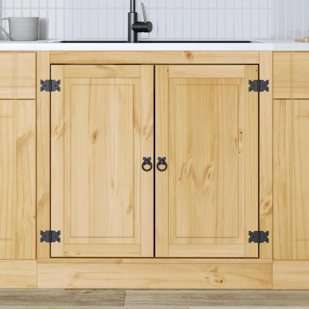 vidaXL Ντουλαπιού με πόρτα Μέλι 80 x 46 x 81,5 εκ Στερεά ξυλεία πεύκου