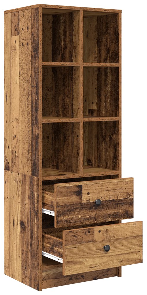 vidaXL Highboard Παλαιό ξύλο 45.5 x 34 x 127 εκ Επεξεργασμένο ξύλο