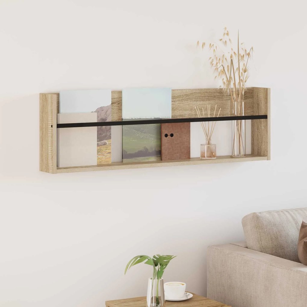 Ράφι Περιοδικών Δρύς Sonoma 100 x 12 x 30 εκ Επεξεργασμένο ξύλο