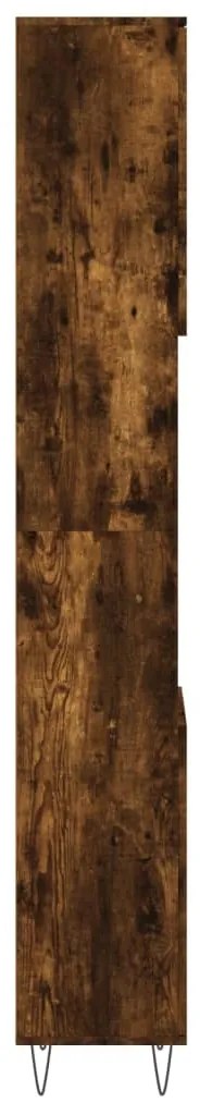vidaXL Ντουλάπι Μπάνιου Καπνιστή Δρυς 30x30x190 εκ. Επεξεργασμένο Ξύλο
