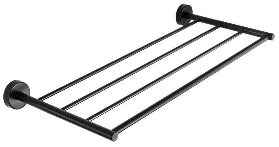 Κρεμάστρα-Ραφιέρα Πετσετών Uno 969655 60cm Black Mat Karag Ανοξείδωτο Ατσάλι