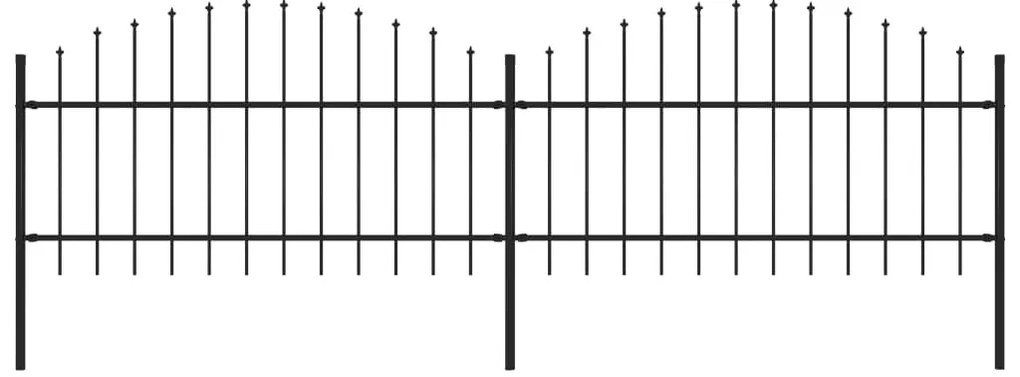 vidaXL Κάγκελα Περίφραξης με Λόγχες Μαύρα (1-1,25) x 3,4 μ. Ατσάλινα