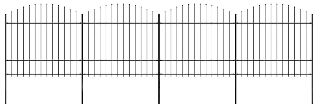 vidaXL Κάγκελα Περίφραξης με Λόγχες Μαύρα (1,5-1,75) x 6,8 μ. Ατσάλινα