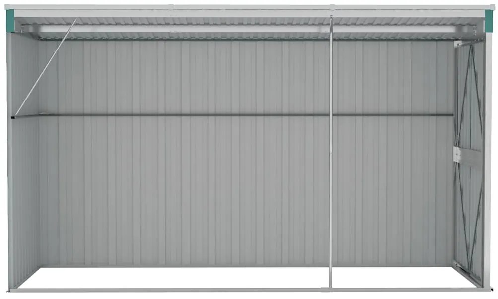 vidaXL Αποθήκη Κήπου Επιτοίχια Πράσινη 118x288x178 εκ από Γαλβ. Ατσάλι