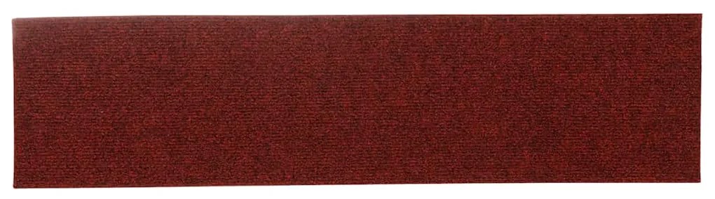 vidaXL Πατάκια Σκαλιών Αυτοκόλλητα 30 τεμ. 76x20 εκ. Μπορντό Κόκκινο Ορθογώνια