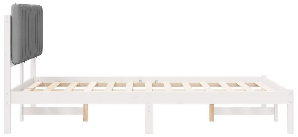 vidaXL Σκελετός Κρεβατιού με Επενδεδυμένο Κεφαλάρι Ανοιχτό γκρι