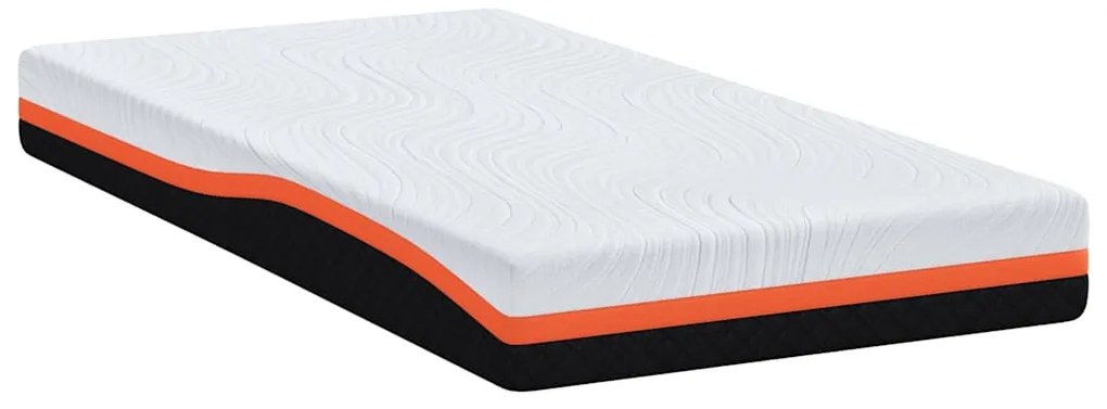 vidaXL Στρώμα Λευκό και Μαύρο 90 x 190 cm Αφρός Εμποτισμένος με Gel