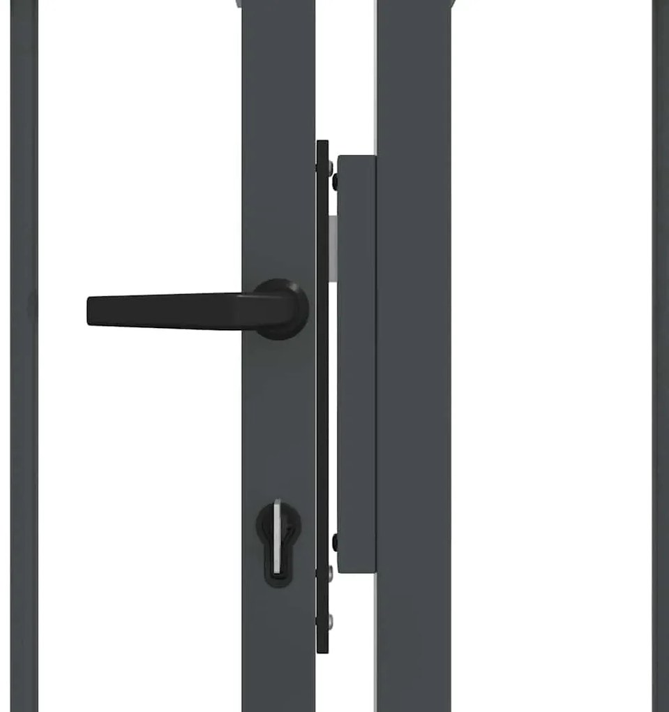 vidaXL Πύλη Φράχτη με Στρογγυλή Κορυφή Γκρι 305 x 100 εκ. Ατσάλι