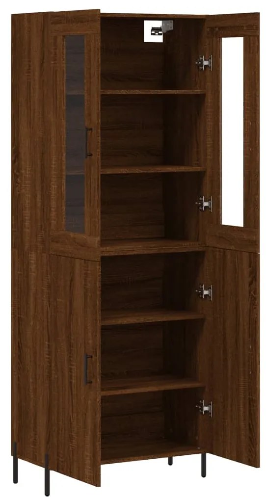 vidaXL Ντουλάπι Καφέ Δρυς 69,5 x 34 x 180 εκ. από Επεξεργασμένο Ξύλο