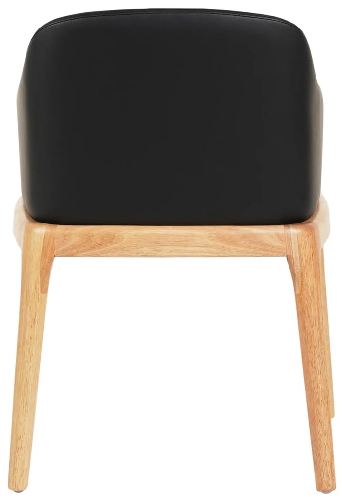 Πολυθρόνα Τραπεζαρίας FURLAN Rubberwood σε Oak-Μαύρο PU 54,5x58x78Υεκ. 54.5x58x78 εκ.