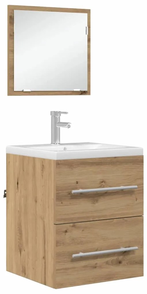 vidaXL Σετ Επίπλων Μπάνιου με συρτάρι Επιτοίχιο Καφέ 41 x 38,5 x 48 cm