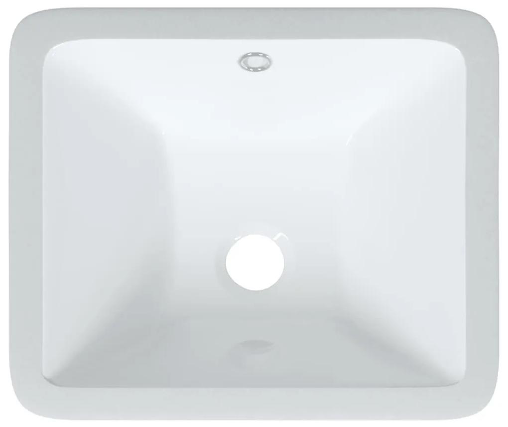 Νιπτήρας Μπάνιου Ορθογώνιος Λευκός 36,5x32x15,5 εκ. Κεραμικός - Λευκό