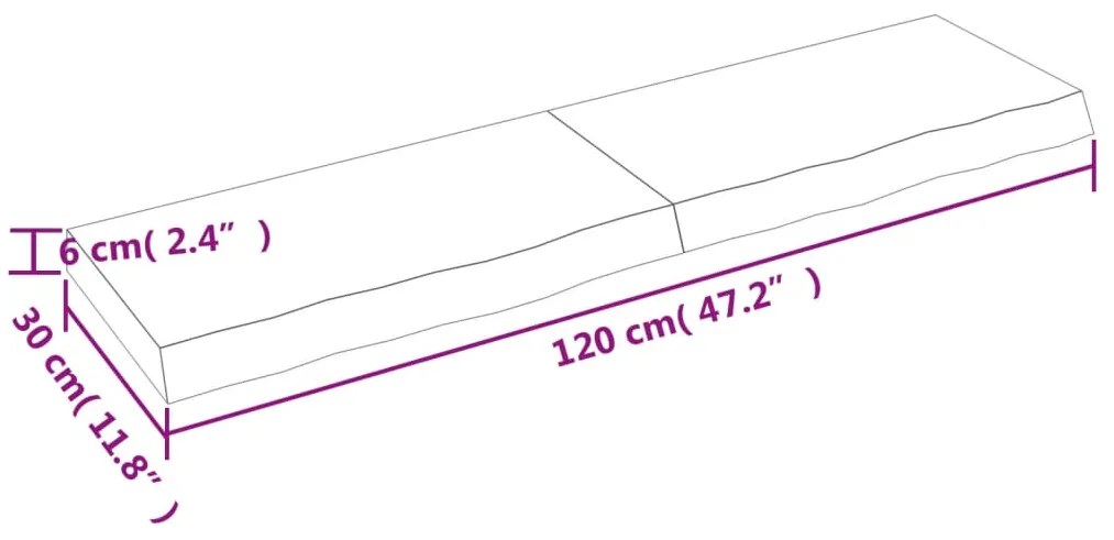 ΡΑΦΙ ΤΟΙΧΟΥ ΣΚΟΥΡΟ ΚΑΦΕ 120X30X(2-6) ΕΚ. ΕΠΕΞ. ΜΑΣΙΦ ΞΥΛΟ ΔΡΥΟΣ 363813