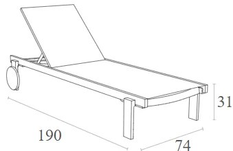 CASABLANCA ΞΑΠΛΩΣΤΡΑ TAUPE/TAUPE ΑΛΟΥΜ-ΠΟΛ/ΝΙΟΥ 74X190X31εκ.