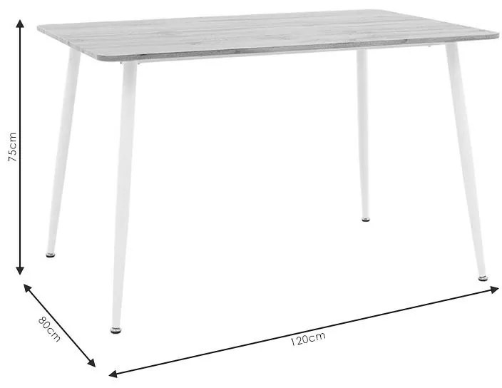 Σετ Τραπεζαρίας Ezra-Cuba C004 σετ 5τεμ pp-mdf σε λευκή-sonoma απόχρωση 120x80x75εκ 120x80x75 εκ.