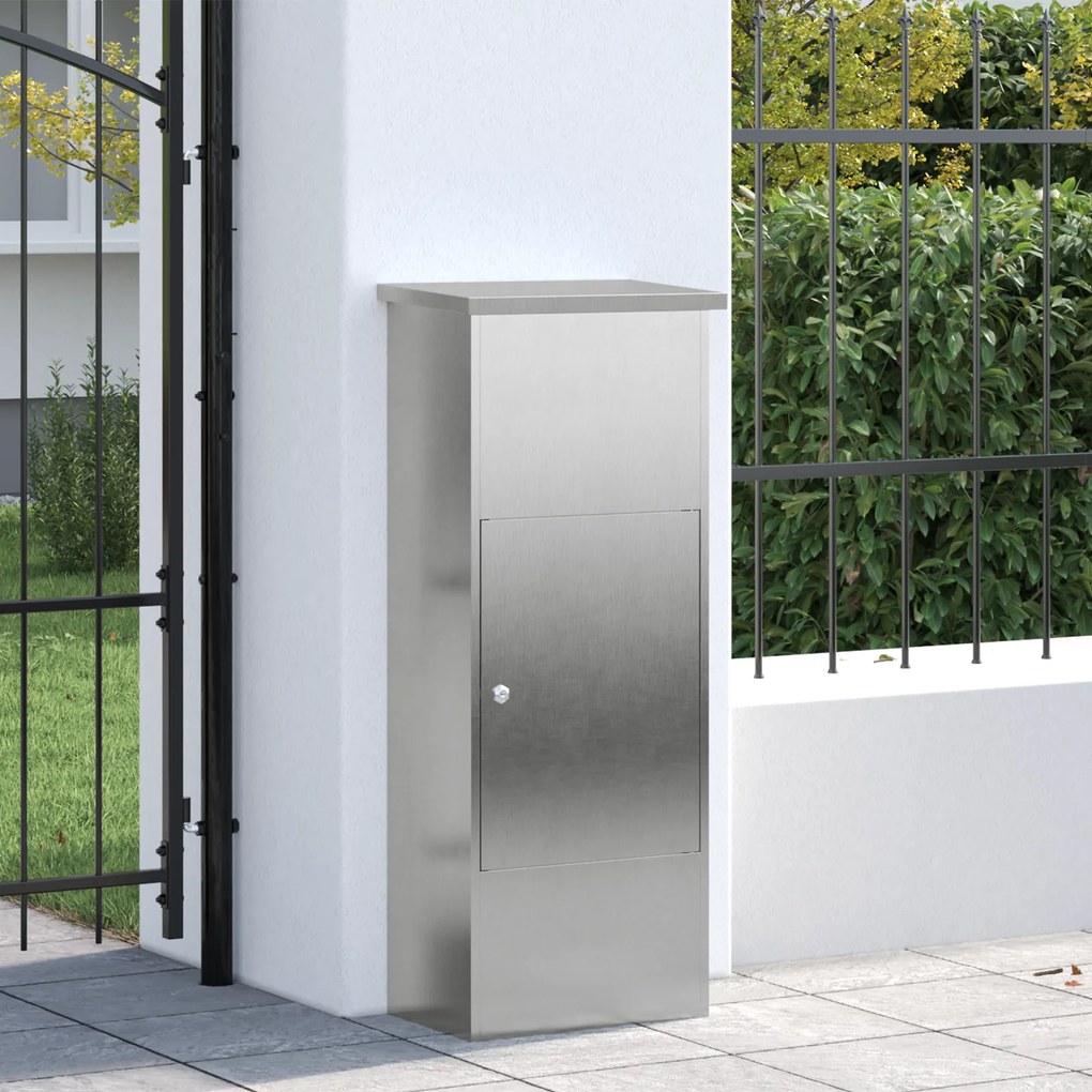 vidaXL Θυρίδα Πακέτων Μαύρο 44.5 x 29 x 110.5 εκ Ανοξείδωτο ατσάλι