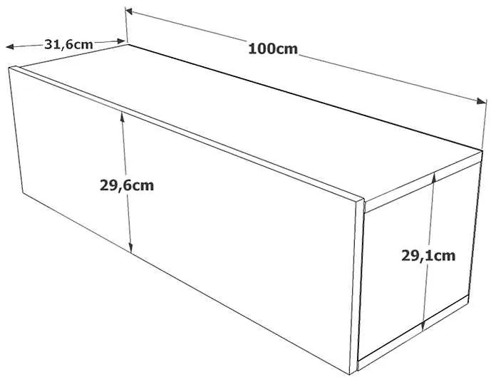 Έπιπλο τηλεόρασης επιτοίχιο Serit pakoworld λευκό-oak 100x31,5x29,5εκ