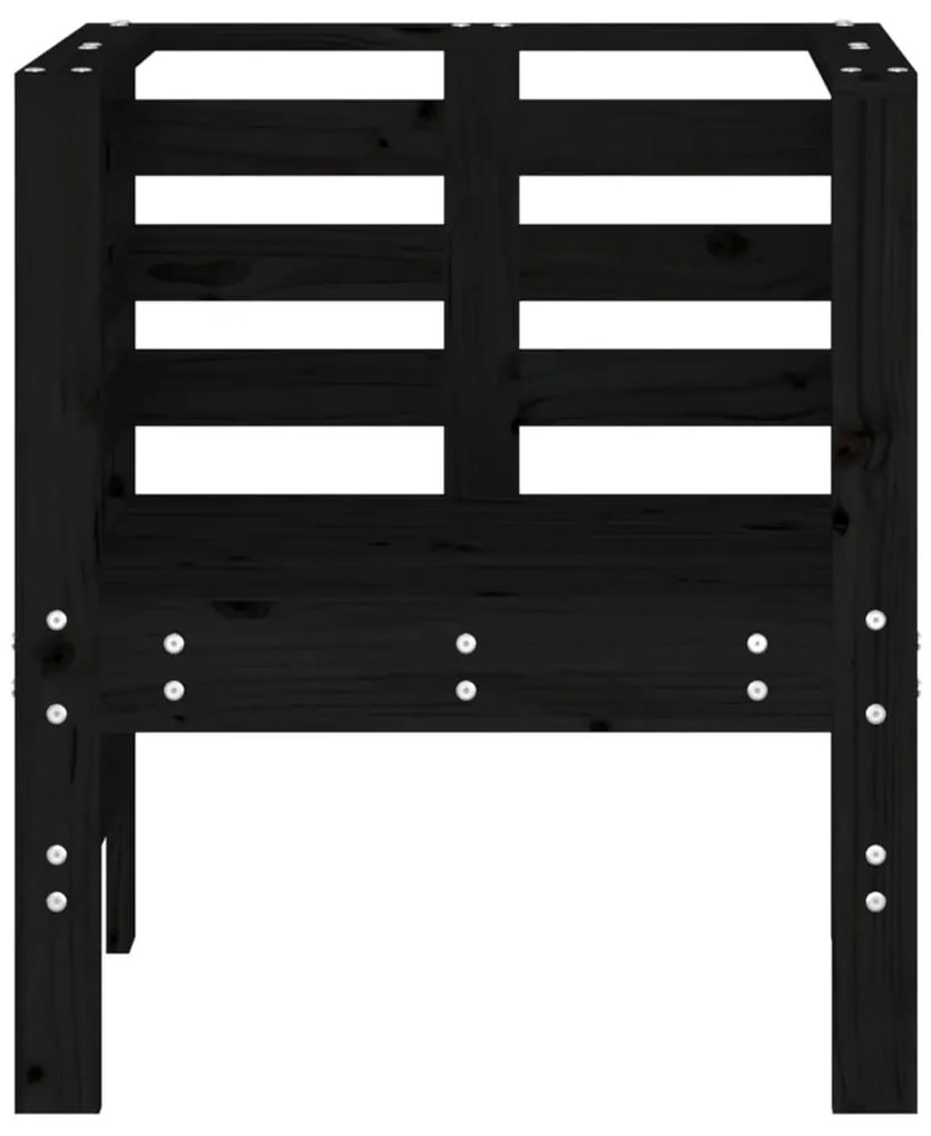vidaXL Καρέκλες Κήπου 2 τεμ. Μαύρες 61,5x53x71 εκ. Μασίφ Ξύλο Πεύκου