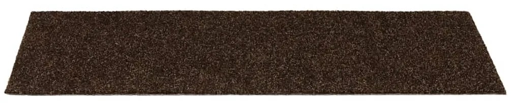 vidaXL Πατάκια Σκαλιών Αυτοκόλλητα 15 τεμ. Καφέ Ορθογώνια 60x25 εκ.