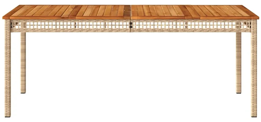 vidaXL Τραπέζι Κήπου Μπεζ 180x90x75 εκ. Συνθετικό Ρατάν / Ξύλο Ακακίας