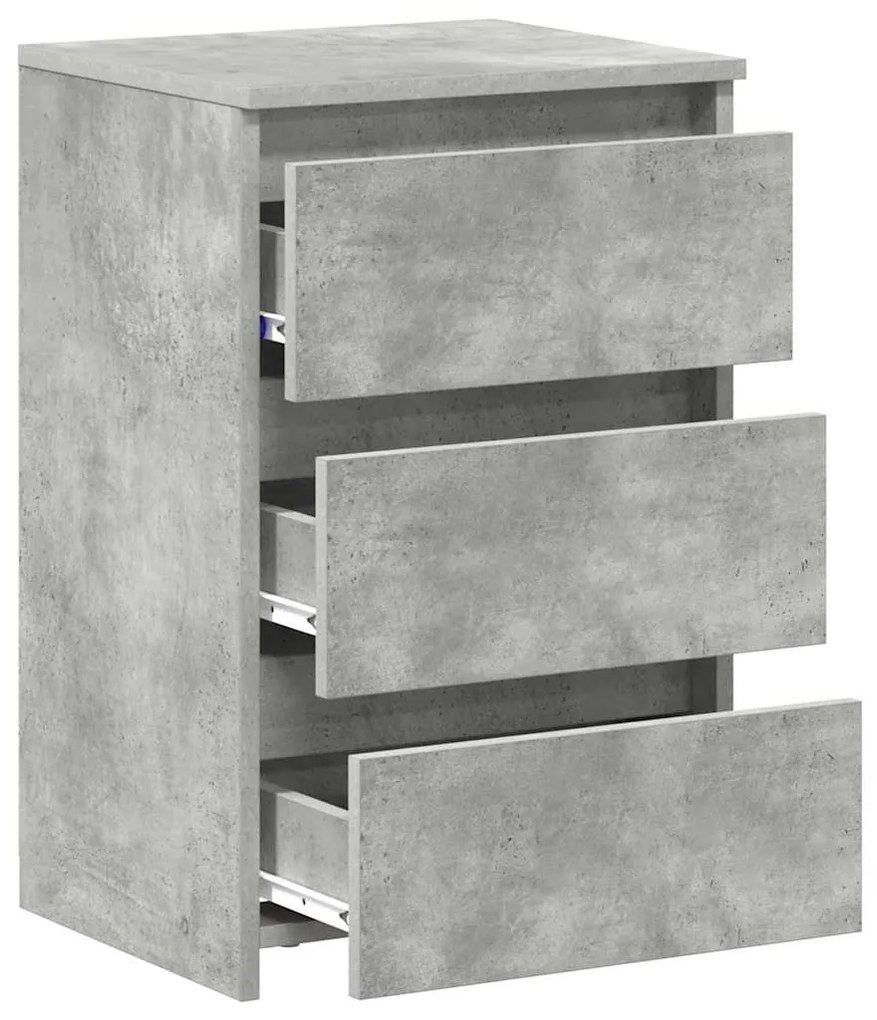 vidaXL Κομοδίνα 2 τεμ. Γκρι Σκυροδέματος 40x35x62,5 εκ. Επεξ. Ξύλο