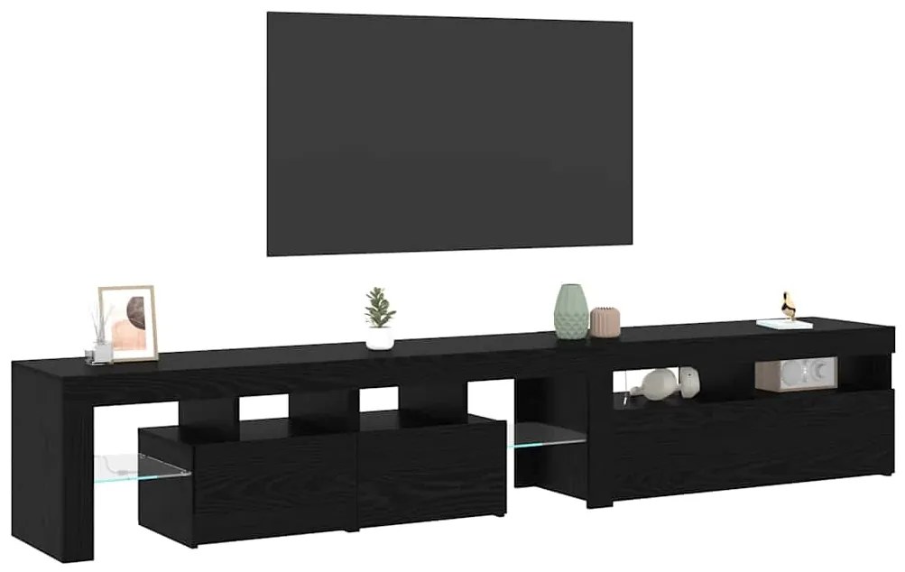 vidaXL Ντουλάπες Τηλεόρασης 2 pcs Μαύρη δρυς 290 x 36.5 x 40 εκ.