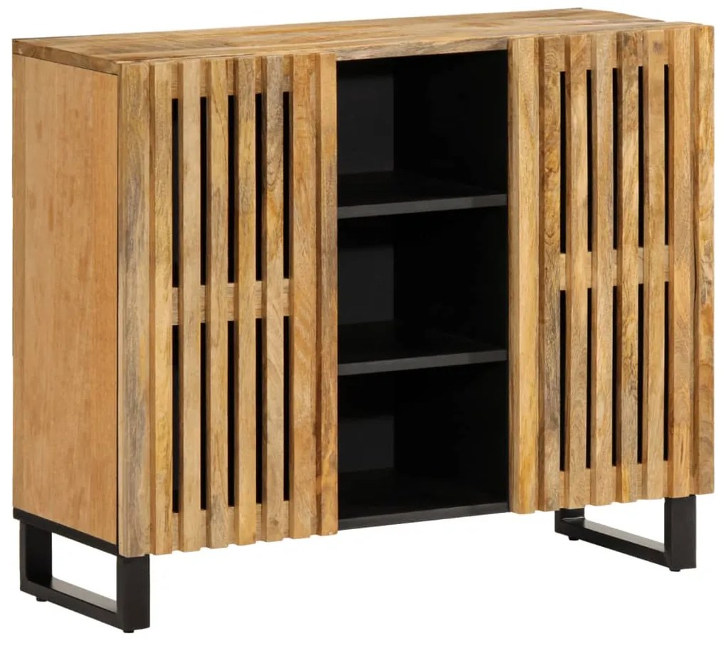 vidaXL Ντουλάπι 90x34x75 εκ. από Μασίφ Ακατέργαστο Ξύλο Μάνγκο