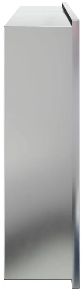 vidaXL Εσοχή Ντους Βουρστ. Ασήμι 62x32x9 εκ. Αν. Ατσάλι