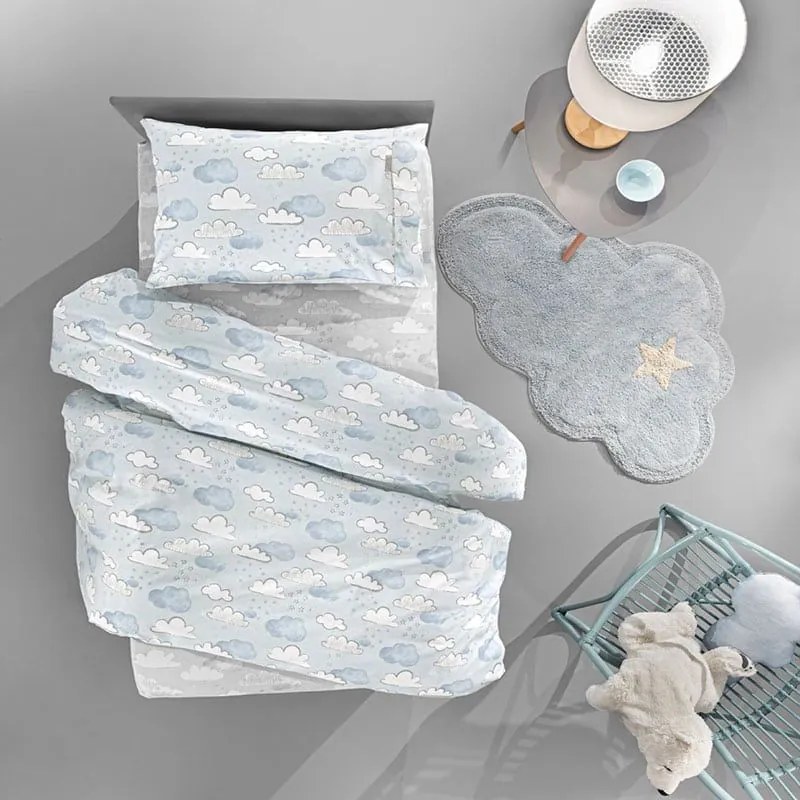 Παπλωματοθήκη Παιδική Cloudy Σετ 2τμχ Light Blue Guy Laroche Μονό 100% Cotton