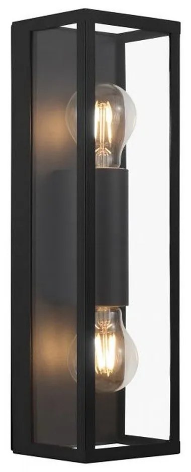 Φωτιστικό Τοίχου-Απλίκα Amezola 99124 2 Black-Clear Eglo Metal, Glass
