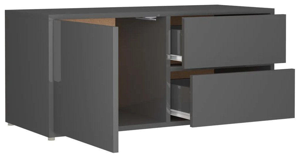 vidaXL Έπιπλο Τηλεόρασης Γυαλιστερό Γκρι 80x34x36 εκ. Μοριοσανίδα