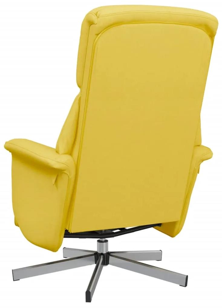 vidaXL Πολυθρόνα Ανακλινόμενη με Υποπόδιο Ανοιχτό Κίτρινο Υφασμάτινη