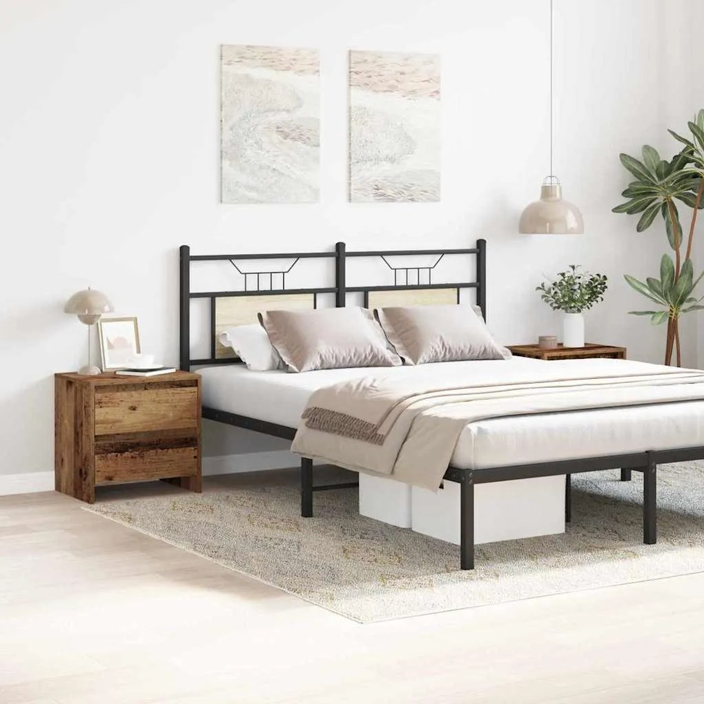 vidaXL Κομοδίνο 2 pcs Παλαιό ξύλο 45 x 34 x 44.5 εκ Επεξεργασμένο ξύλο