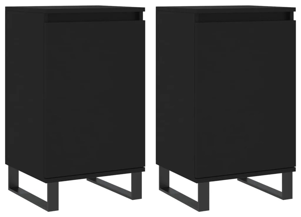 vidaXL Ντουλάπια 2 τεμ. Μαύρα 40 x 35 x 70 εκ. από Επεξεργασμένο Ξύλο