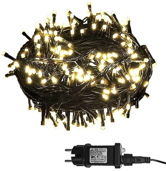 XMASfest Σειρά 140 LED 5mm Ενδιάμεσο Λευκό 8 Προγράμματα 6.95m Ωφέλιμο Ip44 Πράσινο Καλώδιο 93-2371