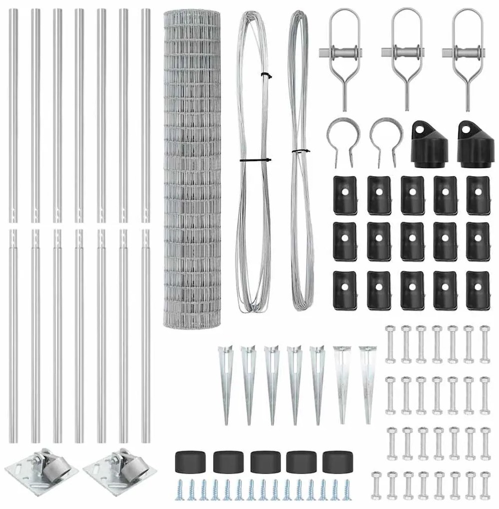 vidaXL Τεντώτο με στήριγμα Ασημί 1,6 x 10 m Ατσάλι