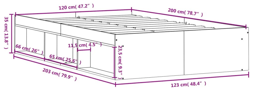 ΠΛΑΙΣΙΟ ΚΡΕΒΑΤΙΟΥ ΚΑΠΝΙΣΤΗ ΔΡΥΣ 120X200 ΕΚ. 3203856