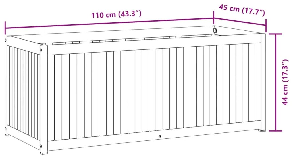 ΖΑΡΝΤΙΝΙΕΡΑ ΚΗΠΟΥ 110X45X44 ΕΚ. ΜΑΣΙΦ ΞΥΛΟ ΑΚΑΚΙΑΣ/ΑΤΣΑΛΙ 367612