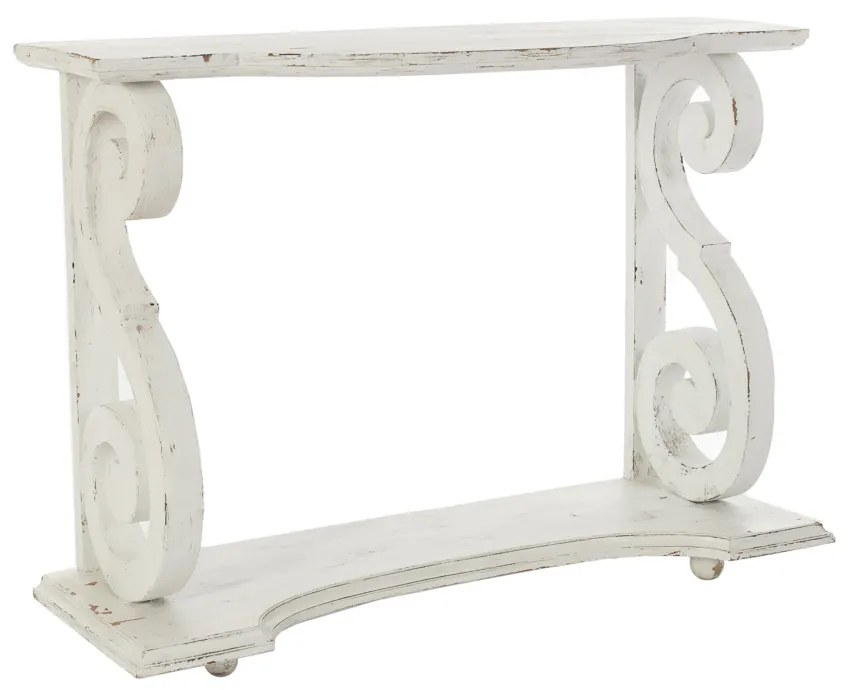 Artekko Magnus Ξύλινη Σκαλιστή Κονσόλα σε Λευκό Χρώμα (120x40x87)cm Artekko 667-4024-A