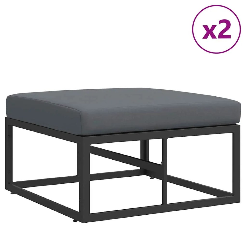 vidaXL Σετ Καναπέ Κήπου 10 pcs Μαύρο Αλουμίνιο