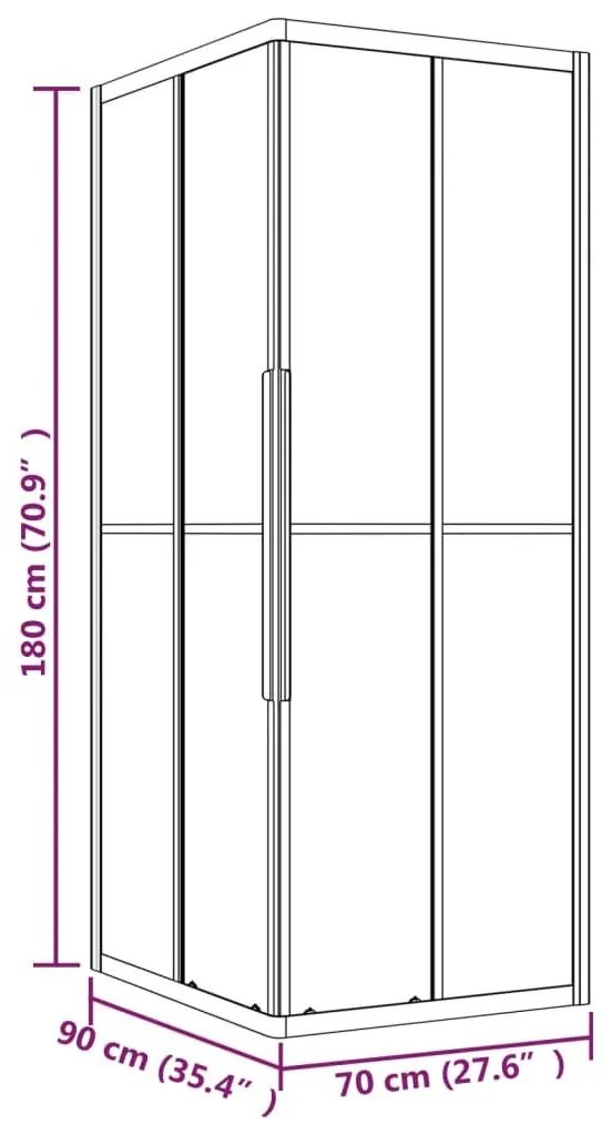 Καμπίνα Ντουζιέρας με Σχέδιο Αμμοβολής 90x70x180 εκ. από ESG