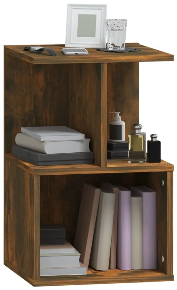 vidaXL Κομοδίνο Καπνιστή Δρυς 35 x 35 x 55 εκ. από Επεξεργασμένο Ξύλο