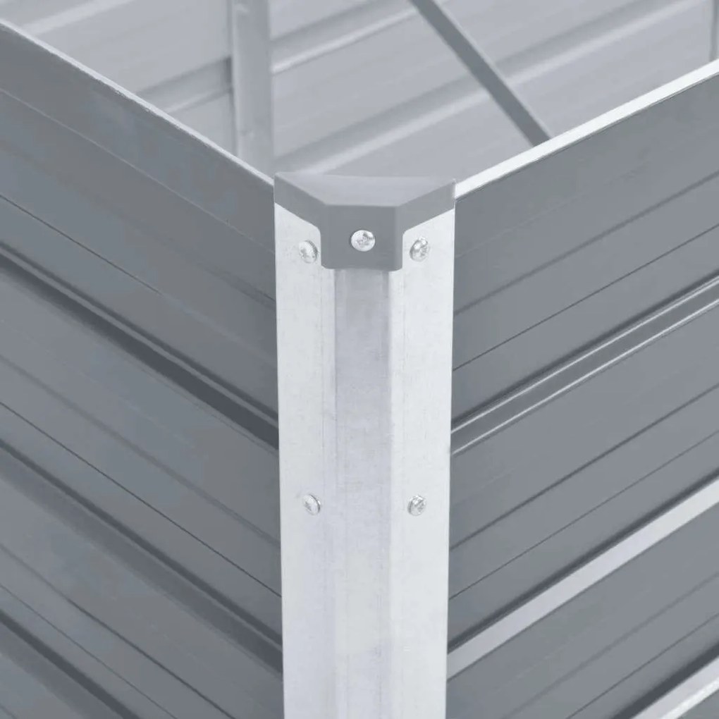 vidaXL Ζαρντινιέρα Υπερυψωμένη Γκρι 160x40x45 εκ. Γαλβανισμ. Χάλυβας