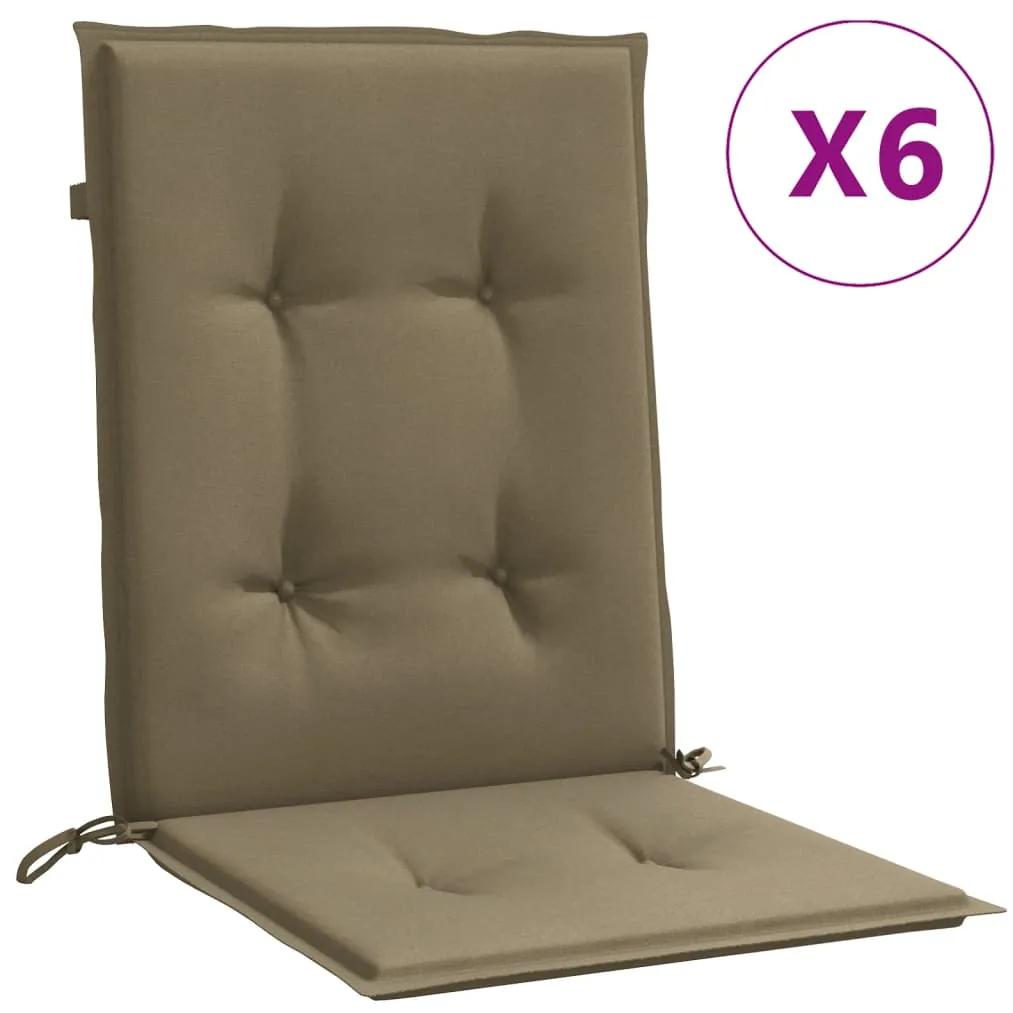vidaXL Μαξιλάρια Καρέκλας με Πλάτη 6 τεμ. Taupe 100x50x4 εκ. Ύφασμα