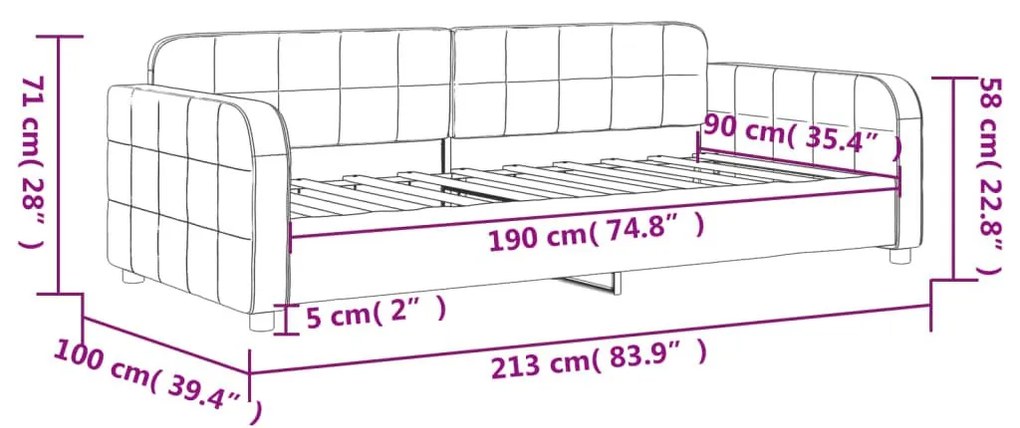 Καναπές Κρεβάτι Μαύρος 90 x 190 εκ. Βελούδινος - Μαύρο