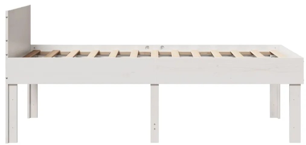 vidaXL Σκελετός Κρεβ. Χωρίς Στρώμα Λευκό 75x190 εκ Μασίφ Πεύκο