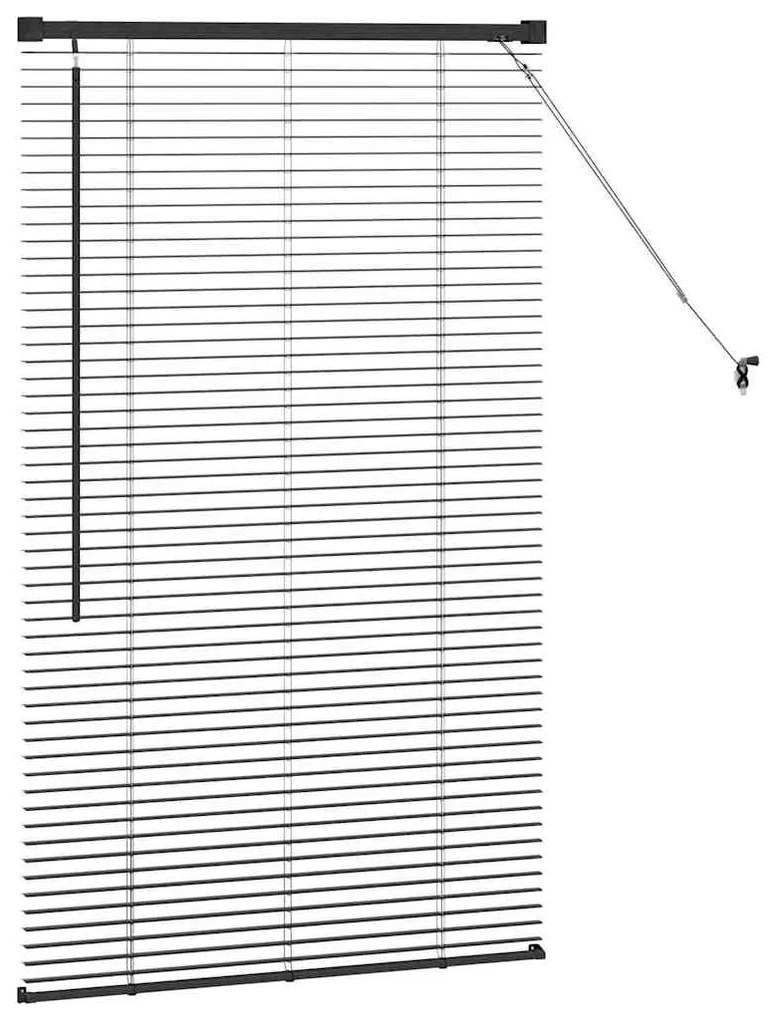 vidaXL Ρολό Παραθύρου με κουρτίνες Μαύρο Αλουμίνιο