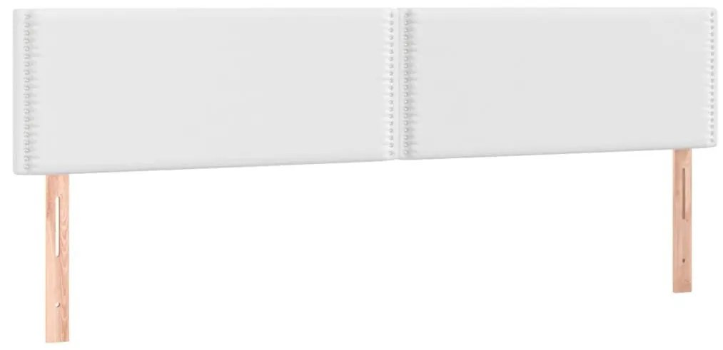 Κεφαλάρι Κρεβατιού LED Λευκό 160x5x78/88 εκ. Συνθετ. Δέρμα - Λευκό